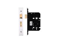 3 LEVER SASH LOCK - 76MM C/W PVD FOREND AND STRIKE