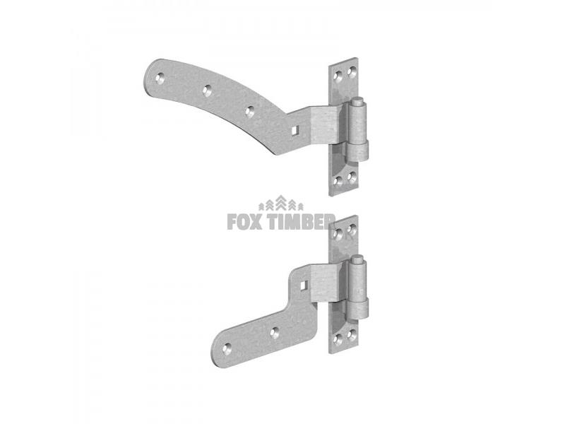 GALV CURVED RAIL HINGE SETS L/R HANDED (PAIR) 12