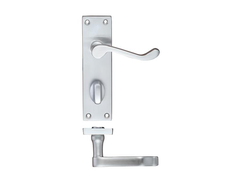 PROJECT VICTORIAN SCROLL LEVER ON BATHROOM BACKPLATE -150MM X 40MM