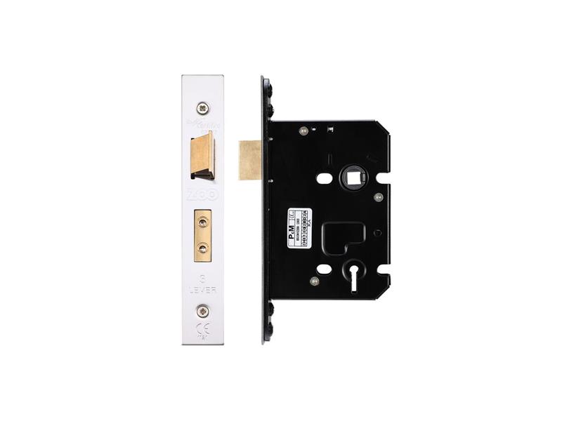 3 LEVER SASH LOCK - 76MM C/W PVD FOREND AND STRIKE
