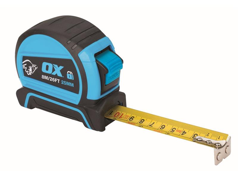 8M OX PRO DUAL AUTO LOCK TAPE MEASURE